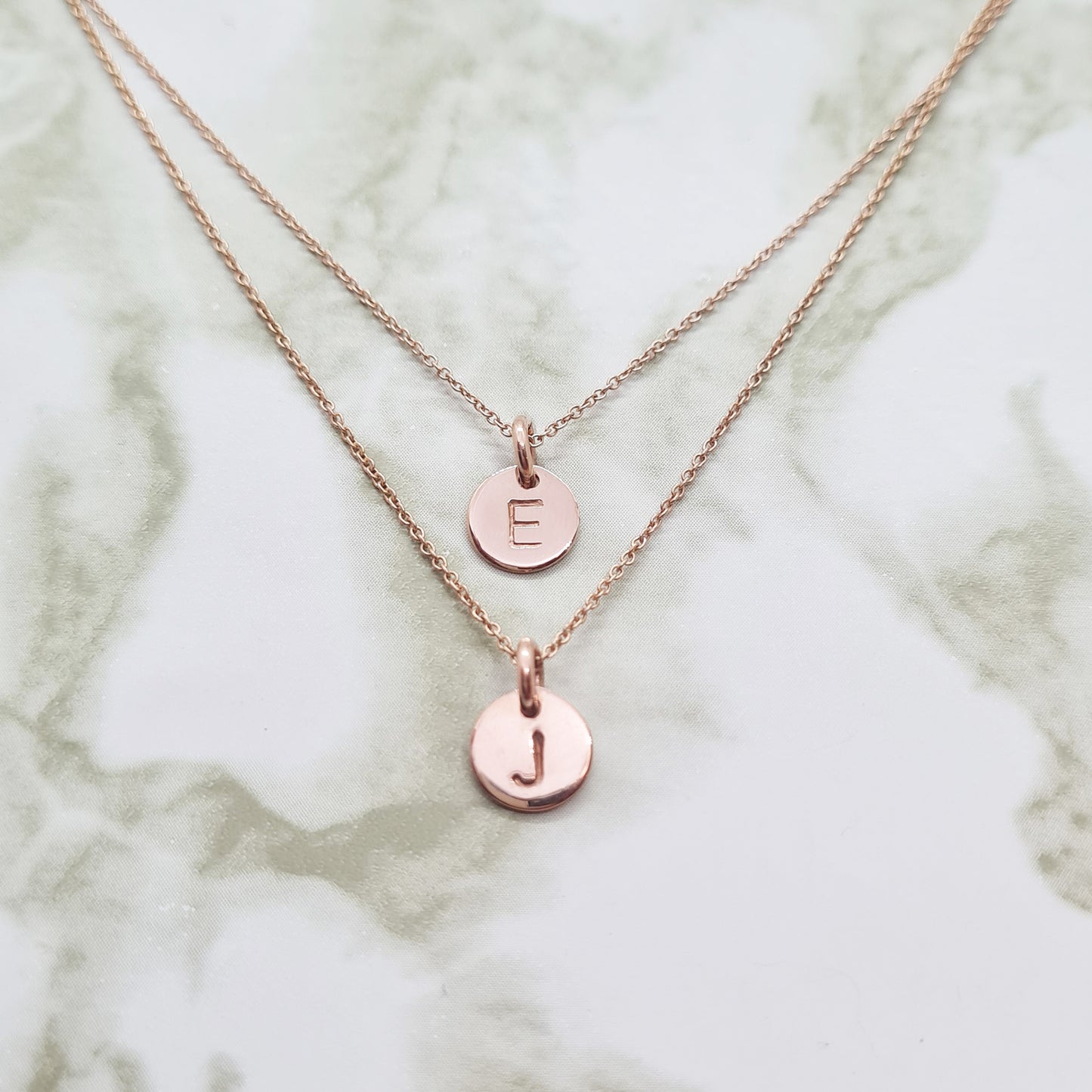 Medallion Disc Long Chain Necklace - Rose Gold
