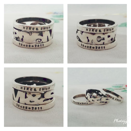 Handcrafted sterling Silver Family Stack Ring